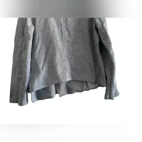 Eileen Fisher Organic Cotton Tweed Moto Herringbone Jacket Gray Size M - Picture 6 of 15